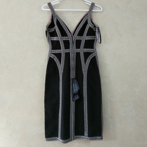 Herve Leger Zola Jacquard Bandage Dress Black - Picture 5 of 6